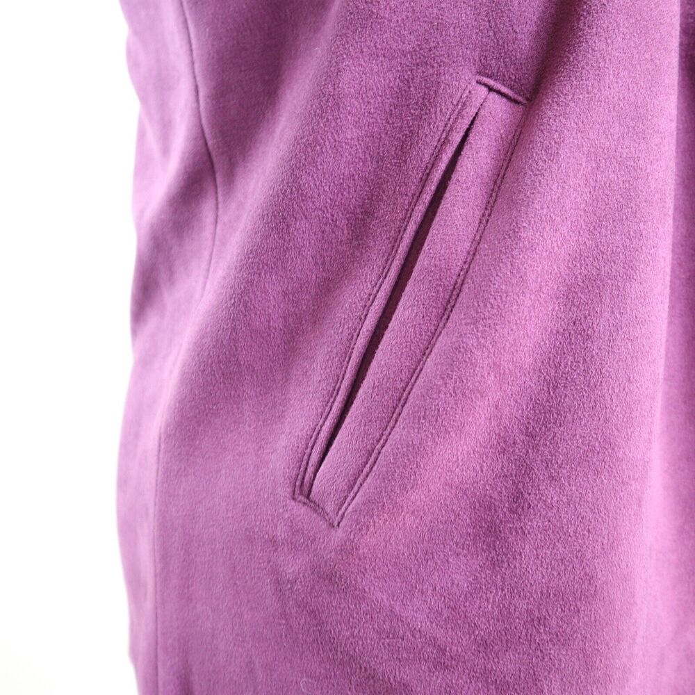 BlankNYC Size S Draped Front Moto Jacket Faux Suede Cabernet - Picture 9 of 12